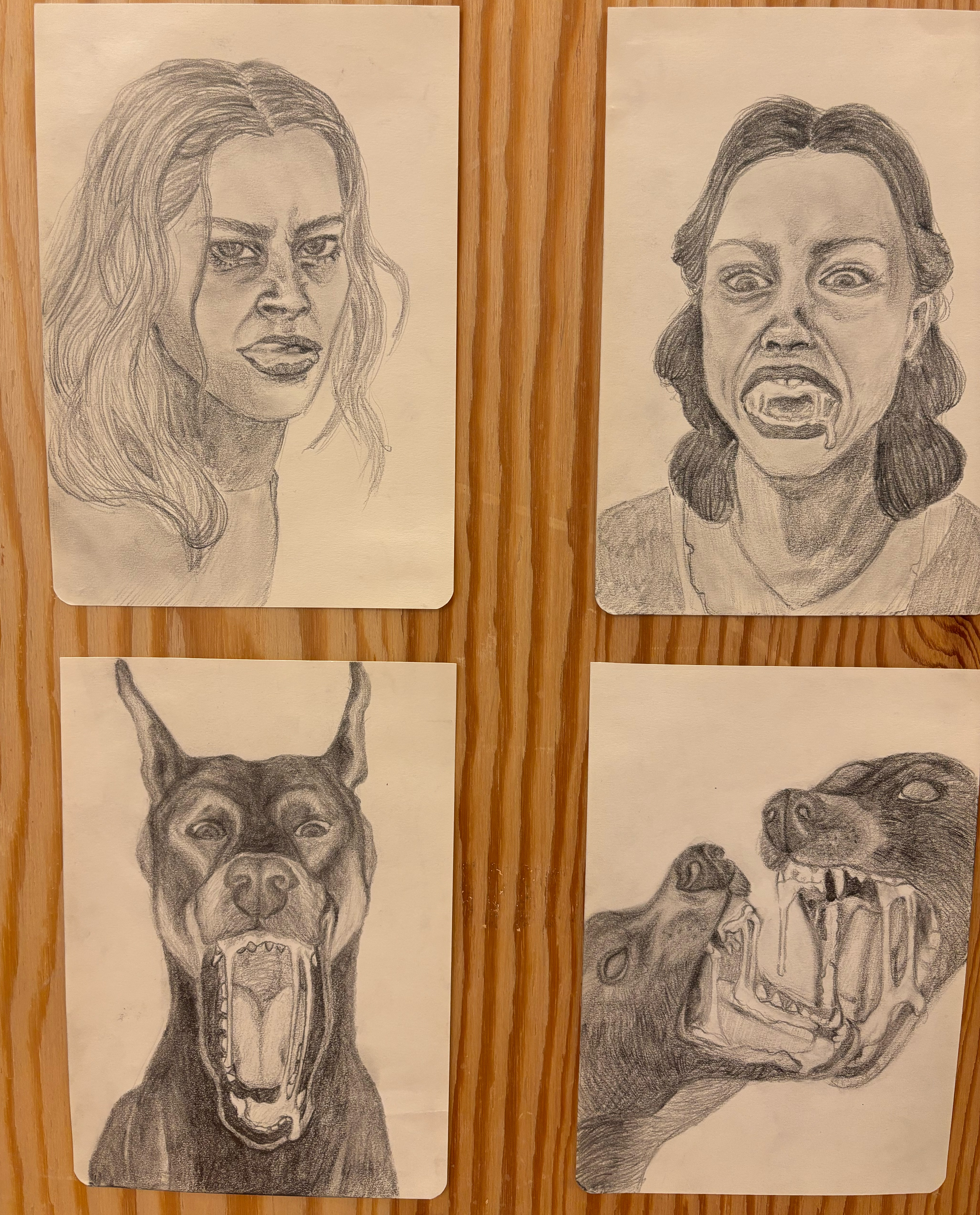 en gruppe tegninger av en person